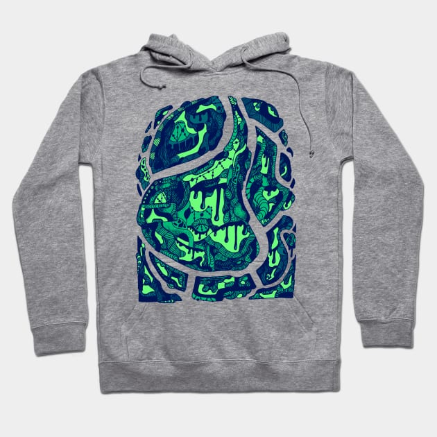 Ngreen Abstract Wave of Thoughts No 3 Hoodie by kenallouis